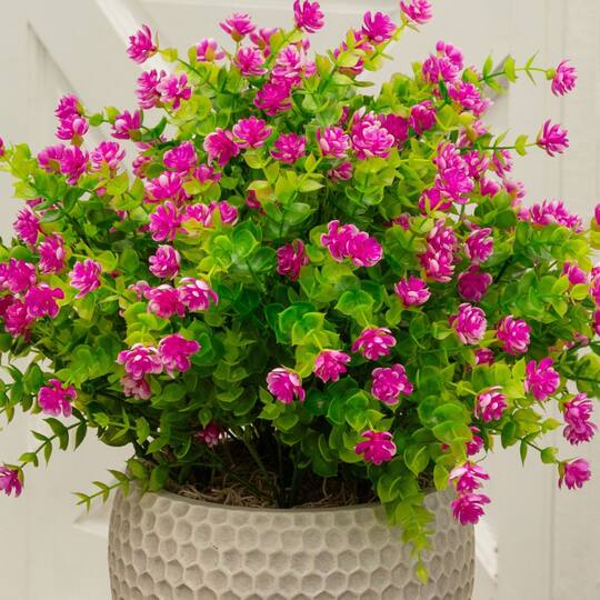 13" UV Resistant Artificial Flowering Mini Rose Bushes